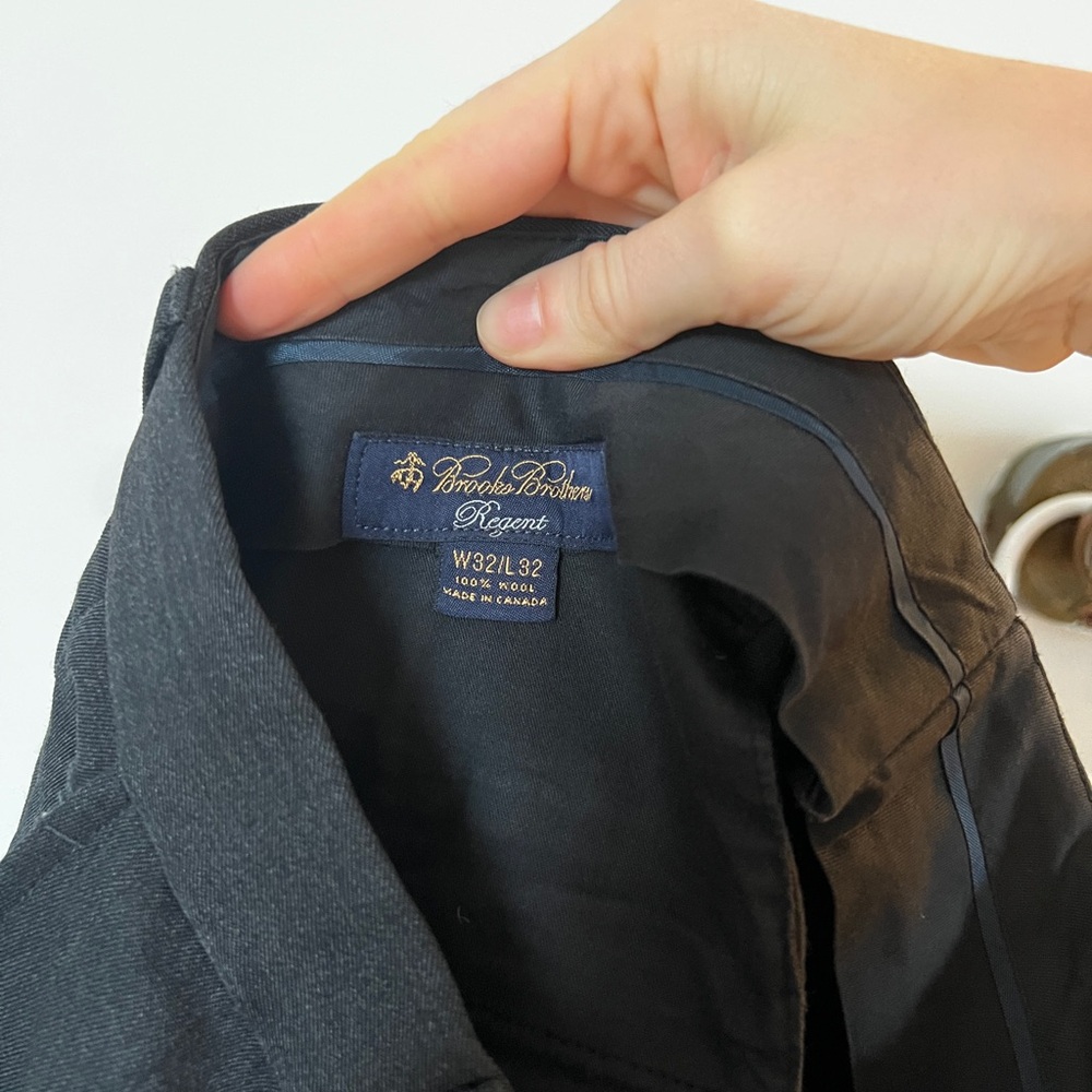 Men's Brooks Brothers Dark Gray Dress Pants - Picture 5 of 7